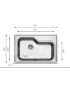 Lavello da cucina monovasca 84x56 DXT840 Samet