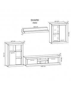 Soggiorno moderno Shark mini rovere sonoma e bianco 227