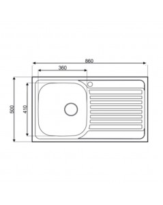 Lavello Incasso Cucina Acciaio 86x50 cm 1 Vasca e Gocciolatoio DX