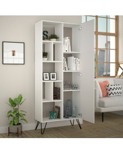 Libreria con Anta Jedda 80,6x191Colore Bianco Prezzo