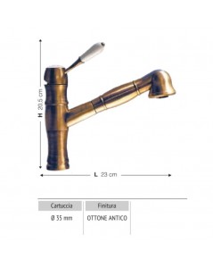 Miscelatore Cordoba Colore Ottone Antico e Ceramica Prezzo