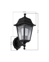 Lampada da parete ABS nera quadrata MDL2826