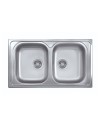 Lavello incasso cucina acciaio 86x50 cm due vasche SA322