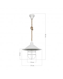 Lampada da Soffitto Metallo Bianco e Corda Iuta Bulut Prezzo