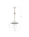 Lampada da soffitto metallo bianco e corda iuta Bulut ASZ0631