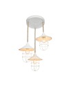 Lampada da soffitto 3 luci metallo bianco e corda Bulut ASZ0632