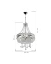 Lampada a sospensione argento vetro decorato e pietre effetto cristallo Sare MDL3550