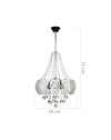 Lampada a sospensione argento vetro decorato e pietre effetto cristallo Yon MDL3973