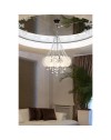 Lampada a sospensione argento vetro decorato e pietre effetto cristallo Yon MDL3973