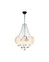 Lampada a sospensione argento vetro decorato e pietre effetto cristallo Yon MDL3973