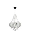 Lampada a sospensione argento vetro decorato e pietre effetto cristallo Yon MDL3973