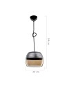 Lampada a sospensione diffusore bicchiere rovesciato nero Punto ASZ0857