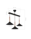 Lampada a sospensione con paralumi metallo nero Mandarin MDL4221