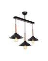 Lampada a sospensione con paralumi metallo nero Mandarin MDL4221