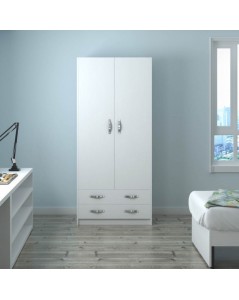 Armadio Due Ante e Cassetti 91x52x210h Colore Bianco Prezzo