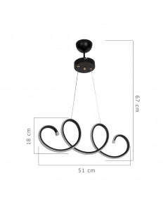 Lampada a Sospensione LED Forma Spirale Nera Afra Prezzo