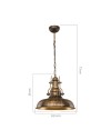 Lampada a sospensione stile industriale oro antichizzato Tarus MDL4468