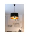 Lampada a sospensione tessuto nero fascia oro Alfina ASZ1665