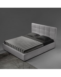 Letto Matrimoniale con Contenitore Napoli Tessuto Colore Grigio