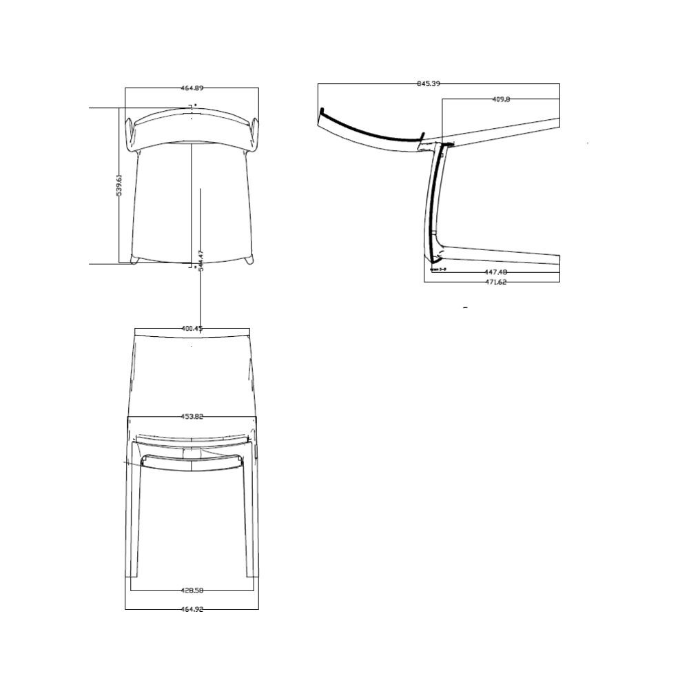 Sedia polipropilene design ergonomico Curtis colore tortora