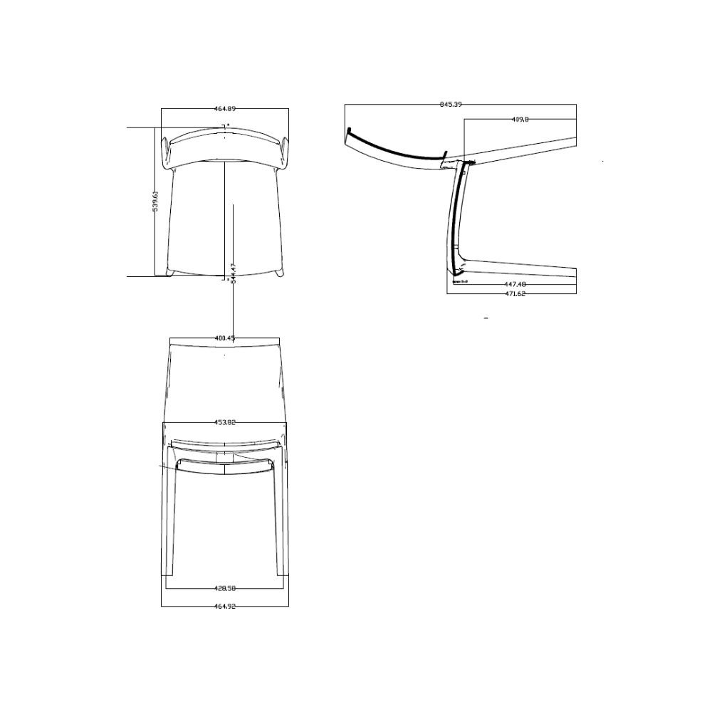 Sedia polipropilene schienale disegno geometrico Salim colore grigio metal