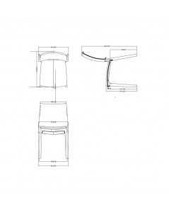 Sedia Polipropilene Schienale Disegno Geometrico Salim Grigio Metal