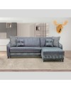 Divano con penisola contenitore reversibile 246x138x92 H Laos colore grigio