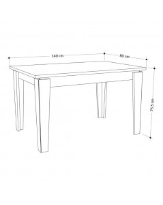 Tavolo allungabile 140x80 cm Tolmen colore antracite