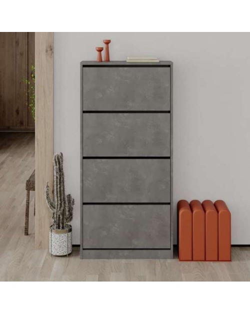 Scarpiera quattro ante a ribalta SHC540RETRO 73x26x154,5 colore grigio retro