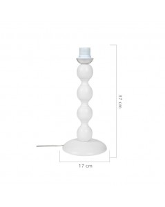 Lampada da Tavolo Base Bianca e Paralume Tessuto Colore Turchese