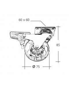 Ruota Pivotante Trasparente Diametro 75 con Freno Fyunny Prezzo