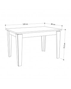 Tavolo allungabile Megaron 120x80 cm colore bianco