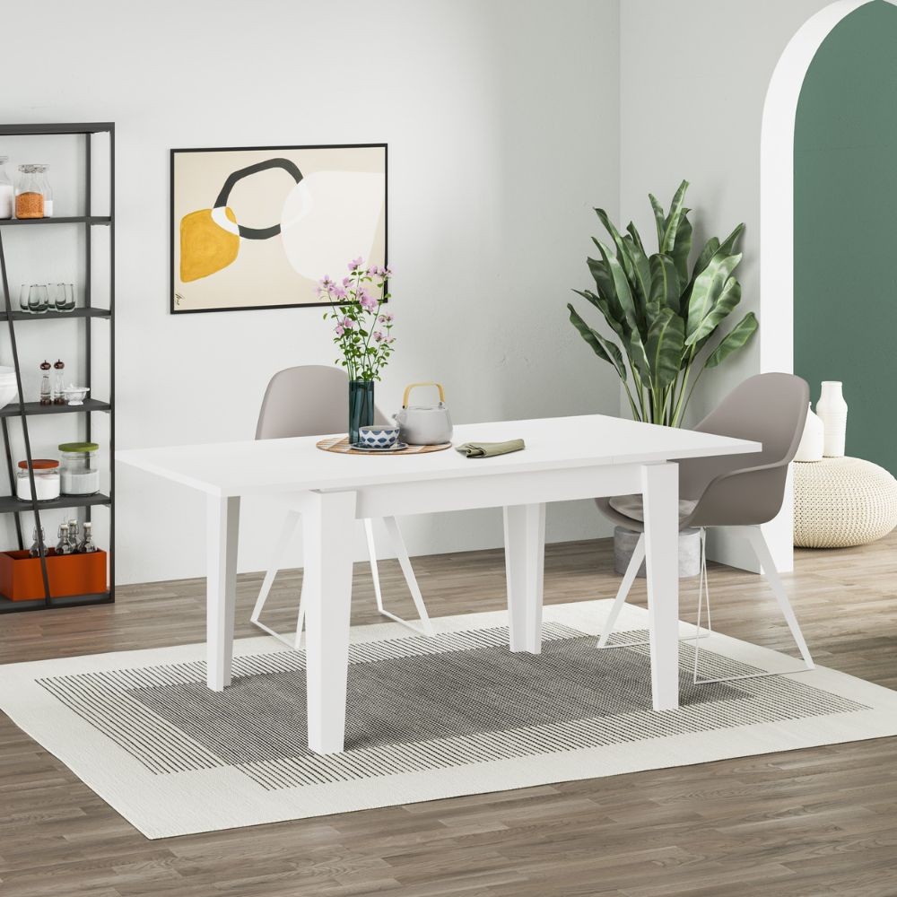 Tavolo allungabile Megaron 120x80 cm colore bianco