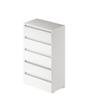 Cassettiera 5 cassetti 75x40x127 bianco frassinato MONTATA