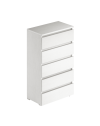 Cassettiera 5 cassetti 75x40x127 MONTATA colore bianco frassinato