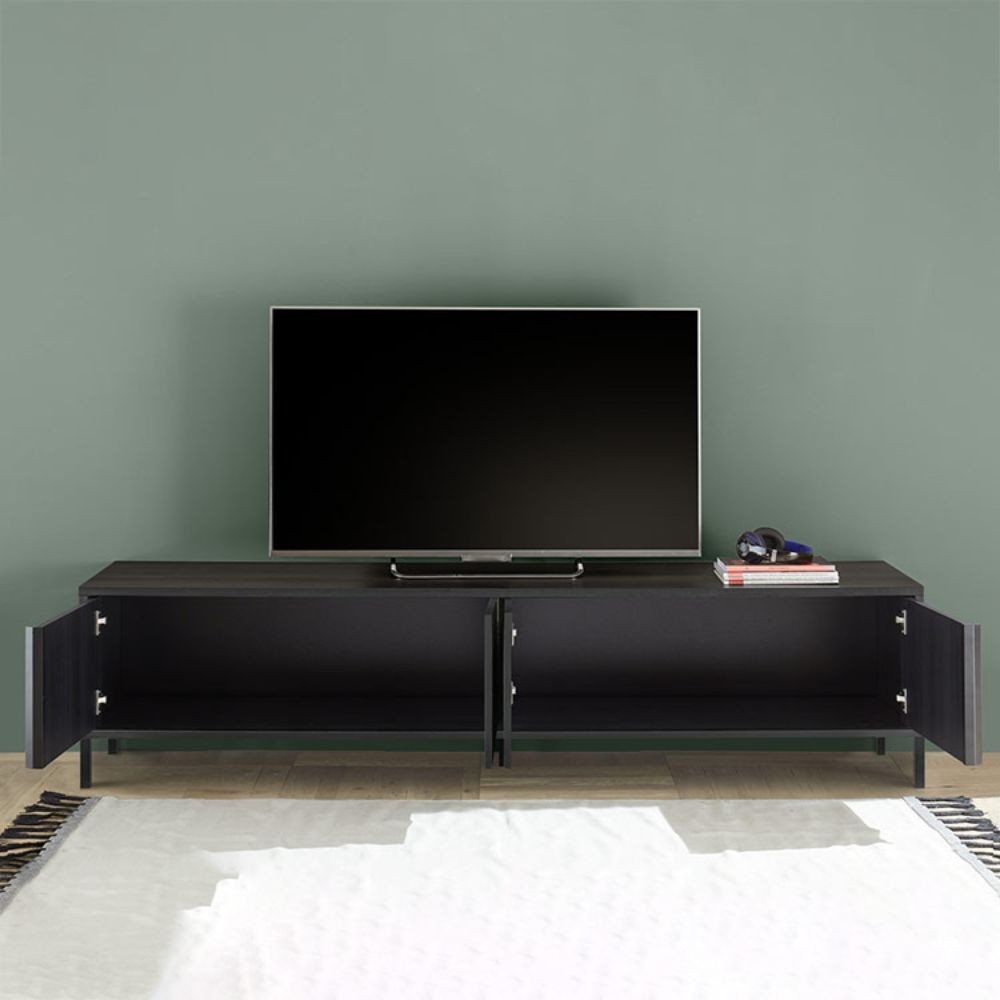 Porta TV 4 ante Giugi 206x40x51 colore nero frassinato