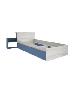 Letto con Comodino Estraibile 1660 Colore Bianco Celeste Prezzo