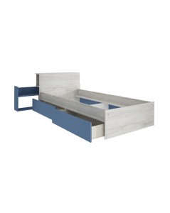 Letto con Comodino Estraibile 1660 Colore Bianco Celeste Prezzo