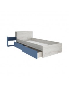 Letto con Comodino Estraibile 1660 Colore Bianco Celeste Prezzo