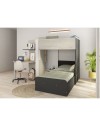 Letto a castello con scrivania 6885 colore bianco vintage antracite