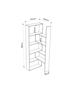 Libreria Estensibile Angolare Wish 72x22x200h Colore Rovere Prezzo