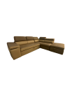 Divano angolare con pouf contenitore Gisella Mozart destro 285x238 colore beige e marrone