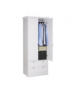 Armadio Due Ante e Due Cassetti Landwood14 Colore Bianco Prezzo