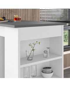 Penisola da cucina Swallow colore bianco con piano antracite