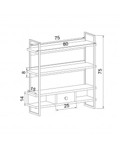 Scaffale da Parete Mensole e Cassetto Severo Colore Nero e Bianco