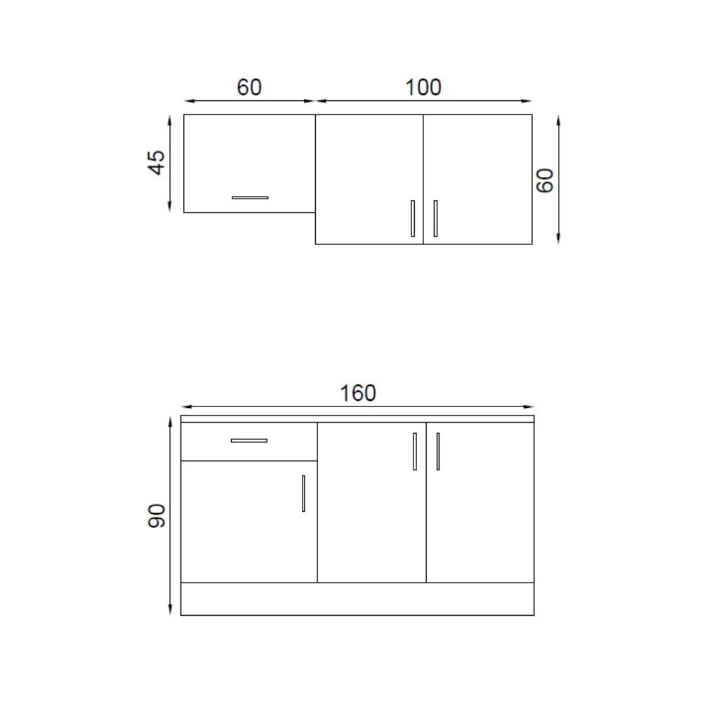 Cucina 160 cm Isernia con elettrodomestici colore rovere