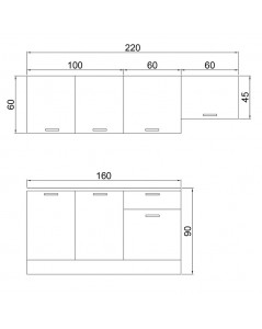 Cucina 220 cm Frosinone con Elettrodomestici Colore Bianco Prezzo