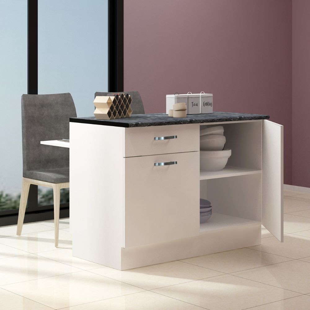 Base cucina con anta 40x50x85H bianco frassinato