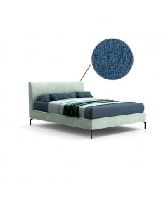 Letto Matrimoniale Contenitore Testiera Cuciture Verticali Aki Blu