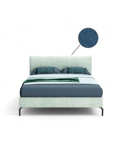 Letto Matrimoniale Contenitore Testiera Cuciture Verticali Aki Blu